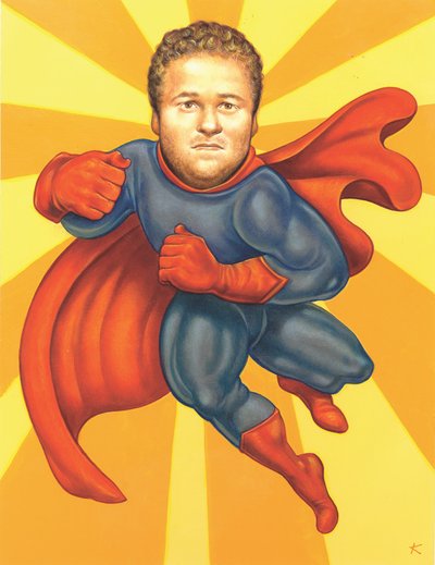 Seth Rogan, 2005 (akryl na płycie ilustracyjnej) autorstwa Anita Kunz