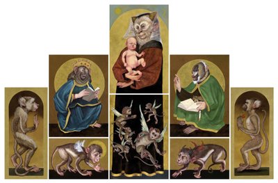 The Secular Altarpiece, 2017 (farba akrylowa na płycie ilustracyjnej) autorstwa Anita Kunz