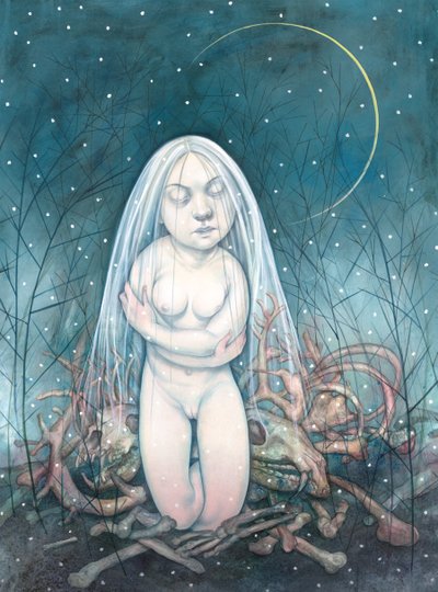 Zima, 2013 (farba akrylowa na płycie ilustracyjnej) autorstwa Anita Kunz