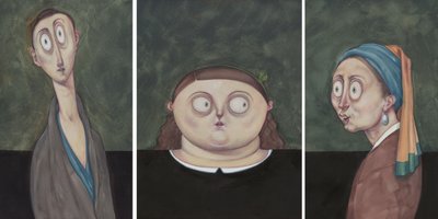 Women Chilling, 2017 (farba akrylowa na płycie ilustracyjnej) autorstwa Anita Kunz