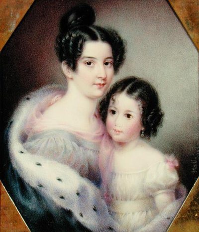 Pani Charles Alexander Clinton (Ann Hone) i jej córka autorstwa Ann Hall