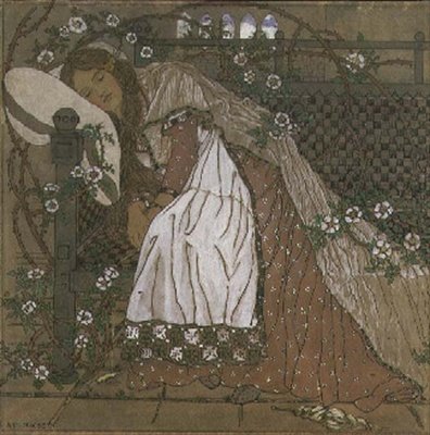 Ilustracja do Śpiącej Królewny autorstwa Charlesa Perraulta (1628-1703) autorstwa Ann MacBeth