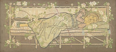 Śpiąca Królewna (haft jedwabny) autorstwa Ann MacBeth