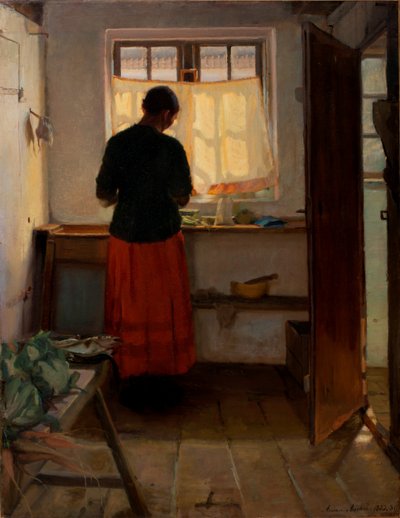 Pokojówka w kuchni autorstwa Anna Ancher