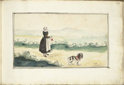 Rolnik i pies w krajobrazie autorstwa Anna Cornelia Moda (possibly)