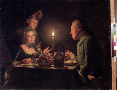 Kolacja przy świecach (kolacja przy świecach). Obraz Anny Dorothei Therbusch Lisiewskiej (1721-1782). Olej na płótnie, 95,5 x 117 cm autorstwa Anna Dorothea Lisiewska