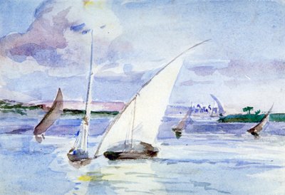 „Jezioro z żaglówkami”, ok. 1864-1930 r. autorstwa Anna Lea Merritt
