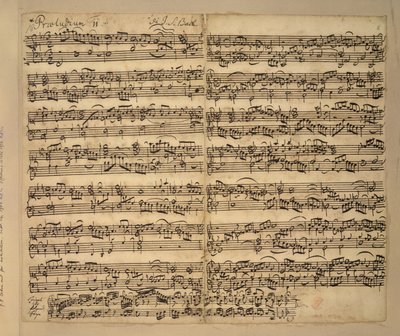 Dodaj MS 35021, f.8r, preludium F-dur, Das Wohltemperierte Clavier, księga 2, Johann Sebastian Bach autorstwa Anna Magdalena Bach