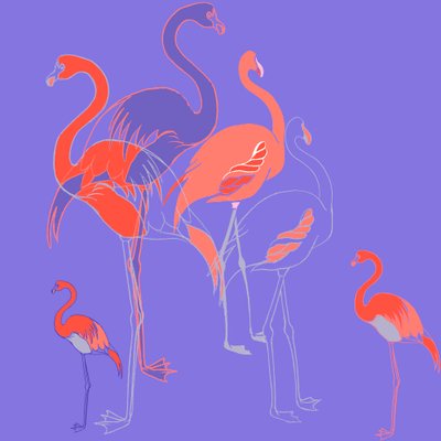 Flamingi autorstwa Anna Platts