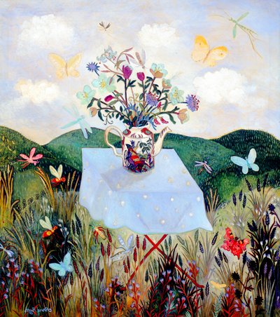 Robaki i motyle, 2003 (akryl) autorstwa Anna Pugh