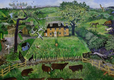Cedrowa chata, 2016 (akryl) autorstwa Anna Pugh