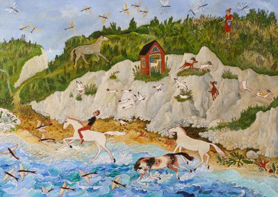Latająca ryba, 2020 (akryl) autorstwa Anna Pugh