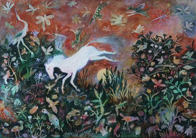 Moon Jump, 2018 (akryl) autorstwa Anna Pugh