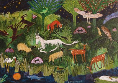 Nocne życie, 2018 (akryl) autorstwa Anna Pugh