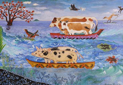 Poza Arką, 2018 (akryl) autorstwa Anna Pugh