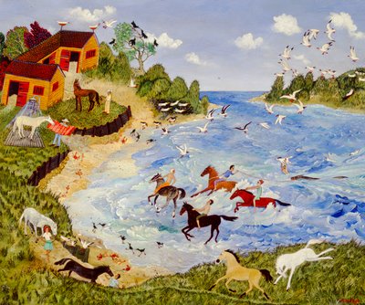 Summer Quarters, 2009 (akryl) autorstwa Anna Pugh