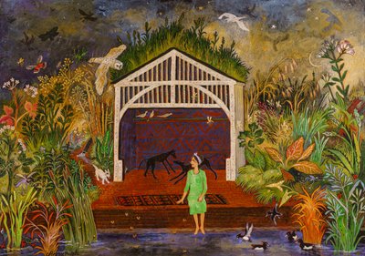 Tewit to Woo, 2018 (akryl) autorstwa Anna Pugh