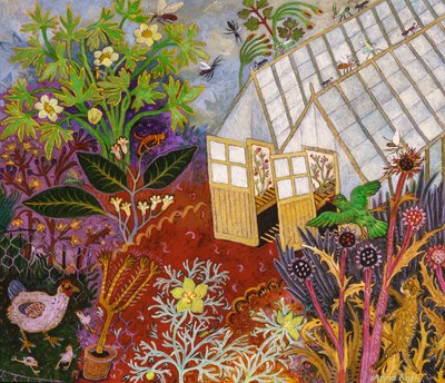 Szklarnia, 2017 (akryl) autorstwa Anna Pugh