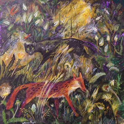 Pantera i lis, 2023 (akryl) autorstwa Anna Pugh