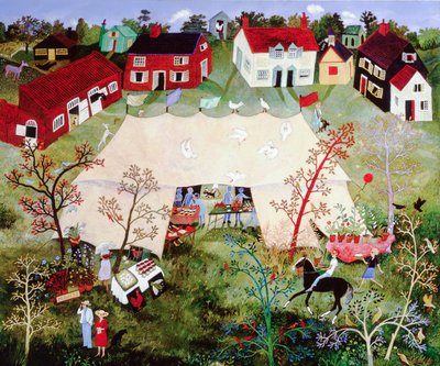 Czekając na wikariusza, 2010 (akryl) autorstwa Anna Pugh