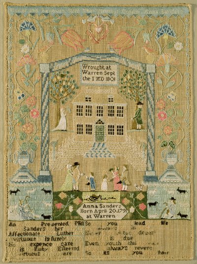 Próbnik, 1801 (jedwabna nić na lnie) autorstwa Anna Sanders