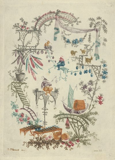 Chinoiserie z New Suite of Chinese Arabesque Notebooks, 1790-99. autorstwa Anne Allen