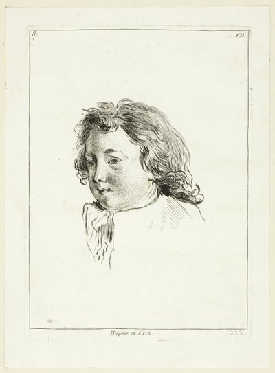Głowa chłopca (obrócona w prawo) autorstwa Anne Claude Philippe Caylus