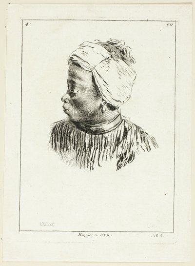 Głowa Blacka (profil) autorstwa Anne Claude Philippe Caylus