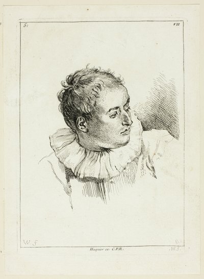 Głowa mężczyzny (obrócona w lewo) autorstwa Anne Claude Philippe Caylus