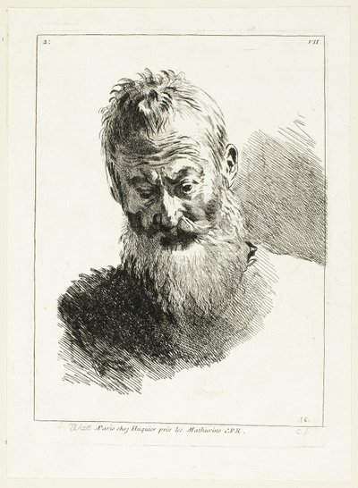 Głowa mężczyzny autorstwa Anne Claude Philippe Caylus