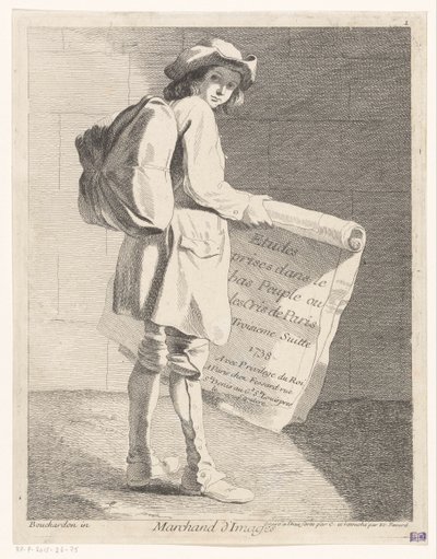Rondreizende prentverkoper Sprzedawca obrazów (tytuł na obiekcie) Studia podjęte w Lower People lub Crees of Paris. Trzeci garnitur. (tytuł serii na obiekcie) autorstwa Anne Claude Philippe Caylus