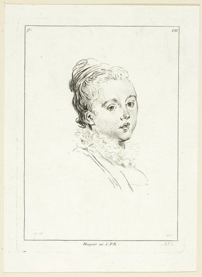Głowa kobiety (obrócona w lewo) autorstwa Anne Claude Philippe Caylus