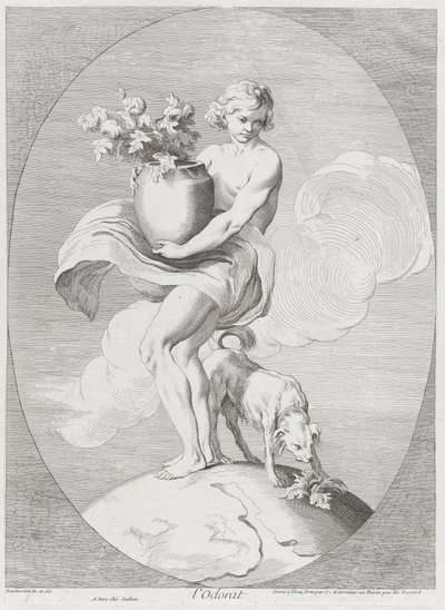 Zapach, 1730-65. Twórcy: Caylus, Anne-Claude-Philippe de, Etienne Fessard. autorstwa Anne Claude Philippe de Caylus, Etienne Fessard