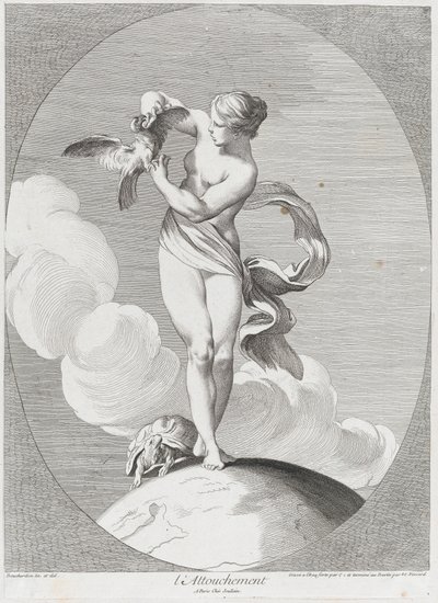 Dotyk, 1730-65. Twórcy: Caylus, Anne-Claude-Philippe de, Etienne Fessard. autorstwa Anne Claude Philippe de Caylus, Etienne Fessard