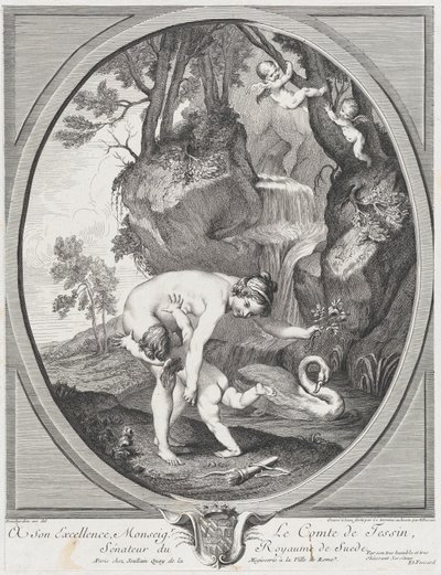 Wenus łapiąca miłość lub Wenus chłostająca miłość, ca. 1741. Twórcy: Caylus, Anne-Claude-Philippe de, Etienne Fessard. autorstwa Anne Claude Philippe de Caylus, Etienne Fessard