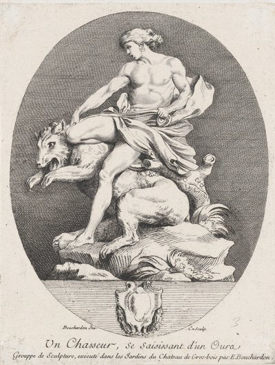 Łowca chwytający niedźwiedzia, 1737 autorstwa Anne Claude Philippe de