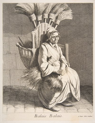 Handlarz miotłami, 1737. autorstwa Anne Claude Philippe de Caylus