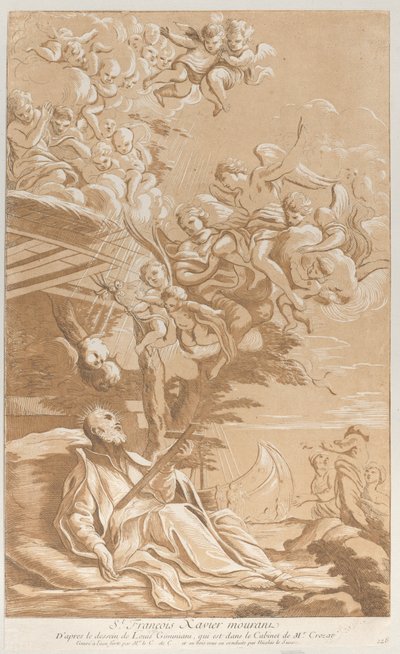 Śmierć św. Franciszka Ksawerego, ca. 1729. autorstwa Anne Claude Philippe de Caylus