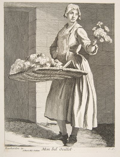 Sprzedawca kwiatów, 1738. autorstwa Anne Claude Philippe de Caylus