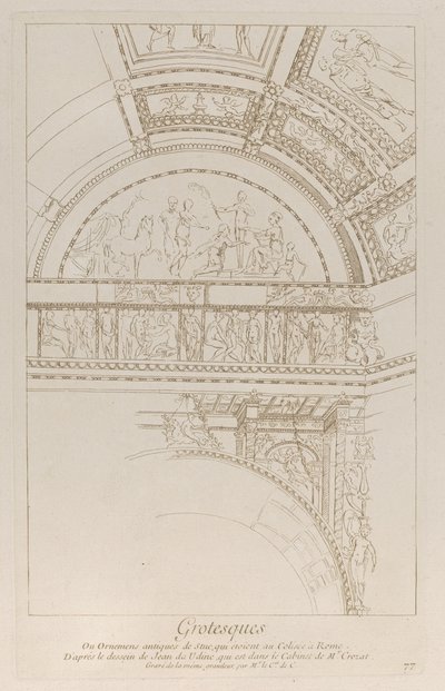 Groteski: fragment stiukowych płaskorzeźb zdobiących Koloseum w Rzymie, ok. 1900 r. 1729. autorstwa Anne Claude Philippe de Caylus