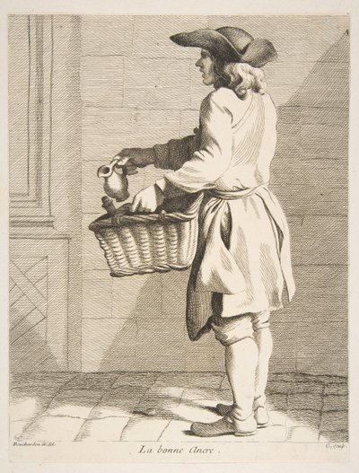 Sprzedawca atramentu, 1746. autorstwa Anne Claude Philippe de Caylus