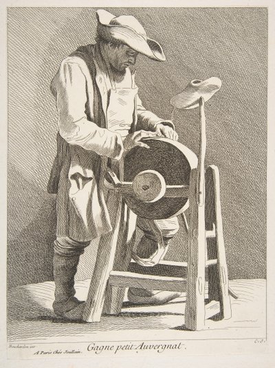 Ostrzałka do noży, 1742. autorstwa Anne Claude Philippe de Caylus