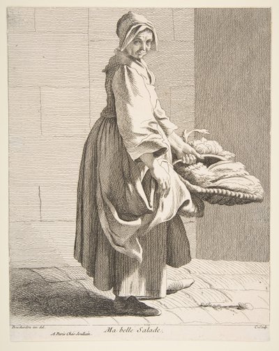 Sprzedawca sałaty, 1742. autorstwa Anne Claude Philippe de Caylus