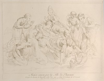 Mojżesz uratowany przez córkę faraona, ok. godz. 1729. autorstwa Anne Claude Philippe de Caylus