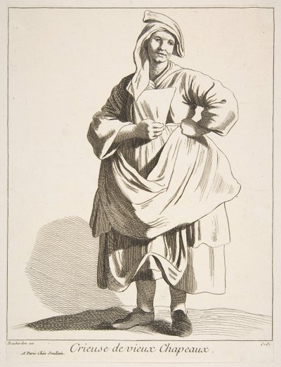 Handlarz starych kapeluszy, 1742. autorstwa Anne Claude Philippe de Caylus