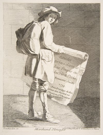 Sprzedawca zdjęć, 1738. autorstwa Anne Claude Philippe de Caylus