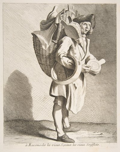 Naprawiacz uszczelek i mieszków, 1738. autorstwa Anne Claude Philippe de Caylus