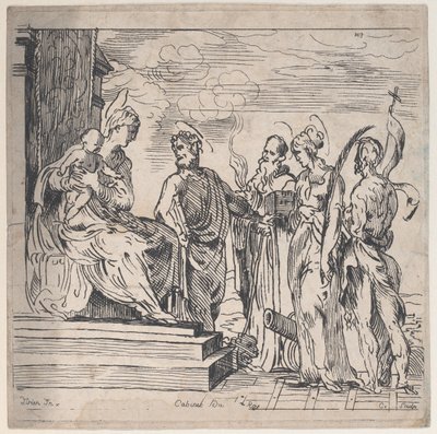 Dziewica z Dzieciątkiem i Czterema Świętymi, XVIII wiek. autorstwa Anne Claude Philippe de Caylus