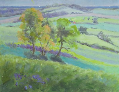 W kierunku Winchelsea w Sussex z Bluebells na wiosnę autorstwa Anne Durham