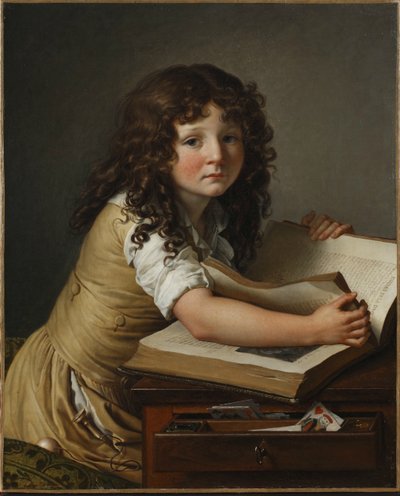 Benoît Agnès Trioson z książką. autorstwa Anne Louis Girodet de Roucy Trioson